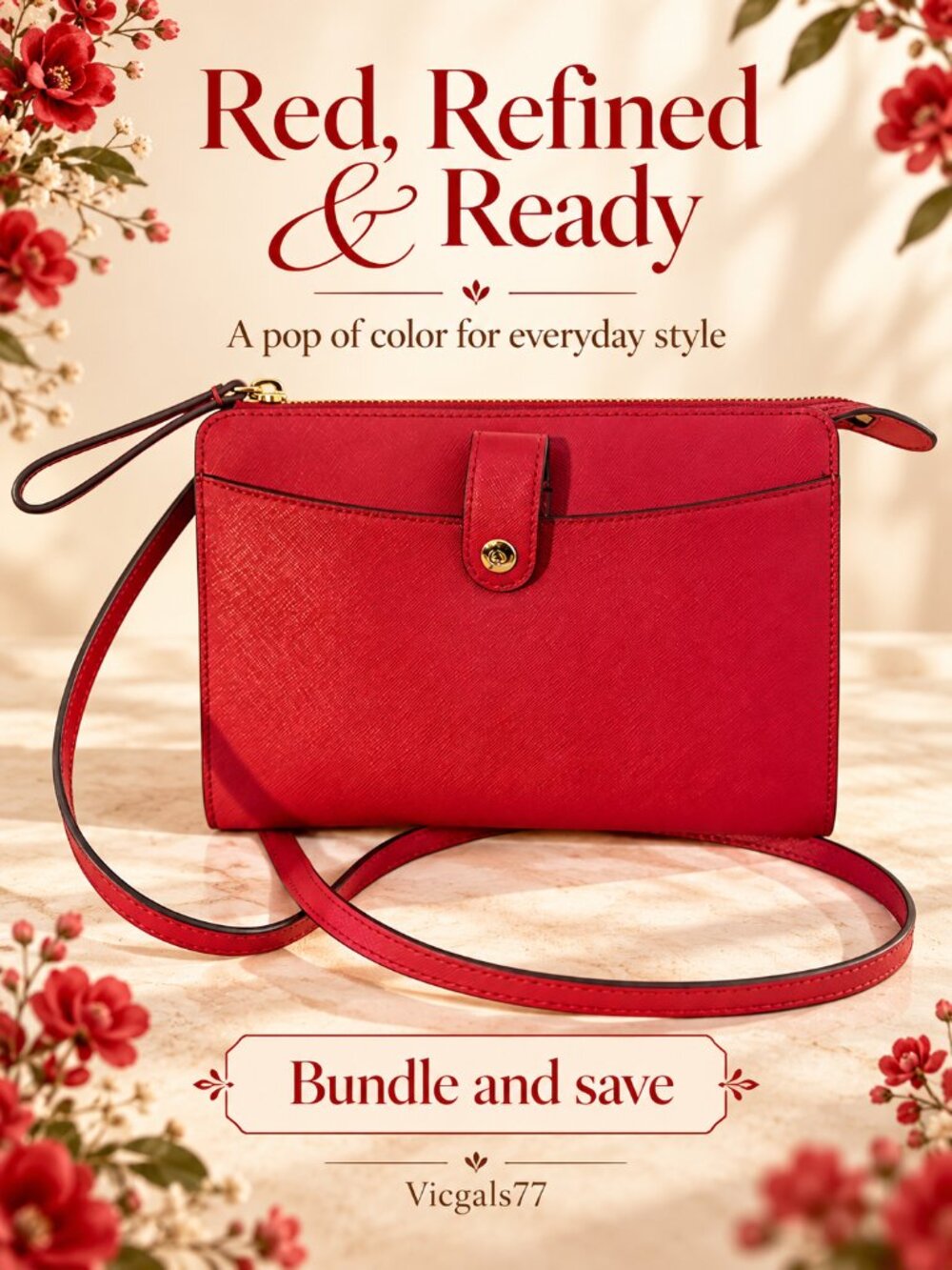 NWT Kate Spade New York Laurel Way Roxanna Large Crossbody Wallet | Cherry Red